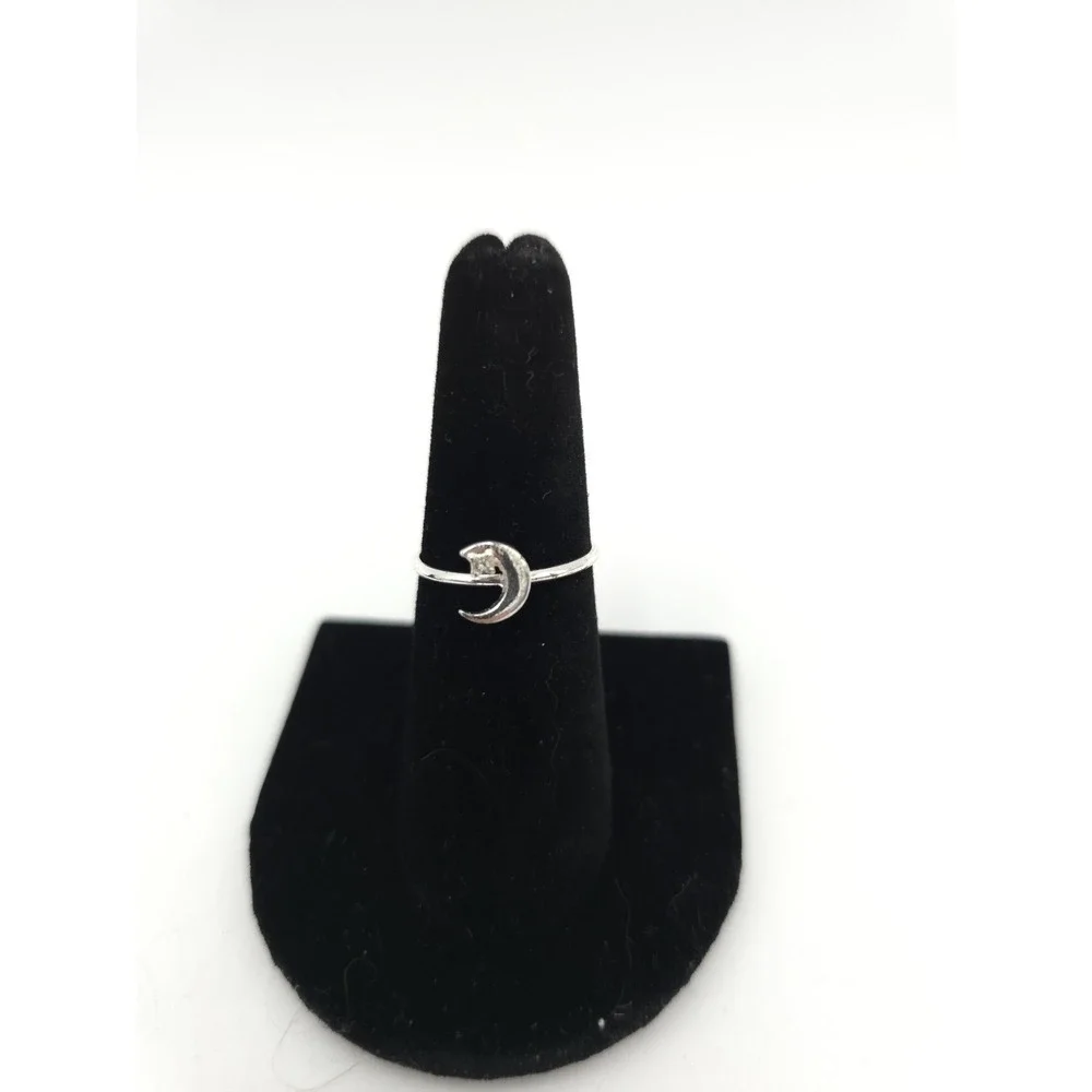 Lot Of 4 Moon Stars Silver‎ Tone Rings v size 7.25